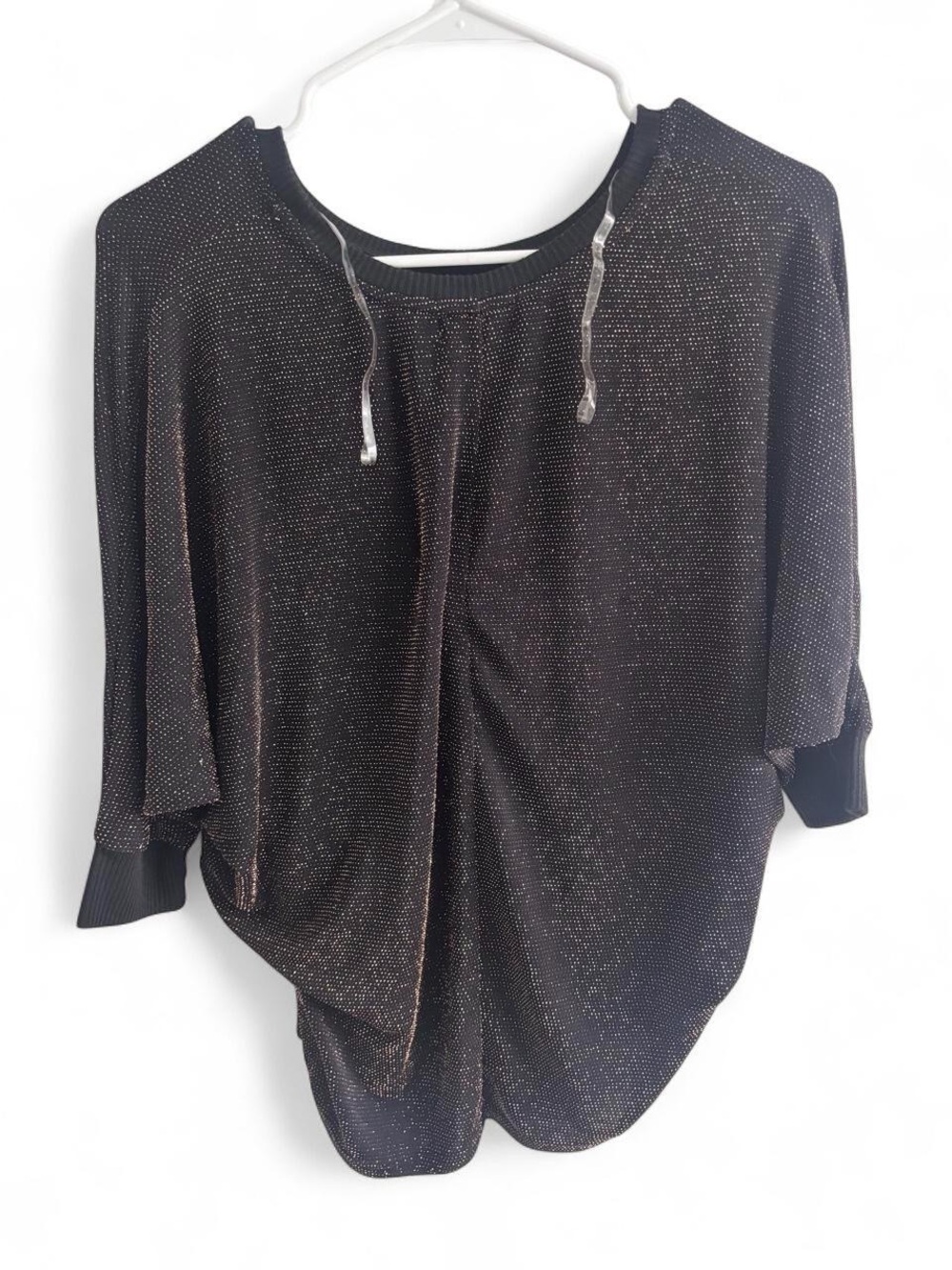 Women's Shimmer Knit Dolman Sleeve Top - Black (S)